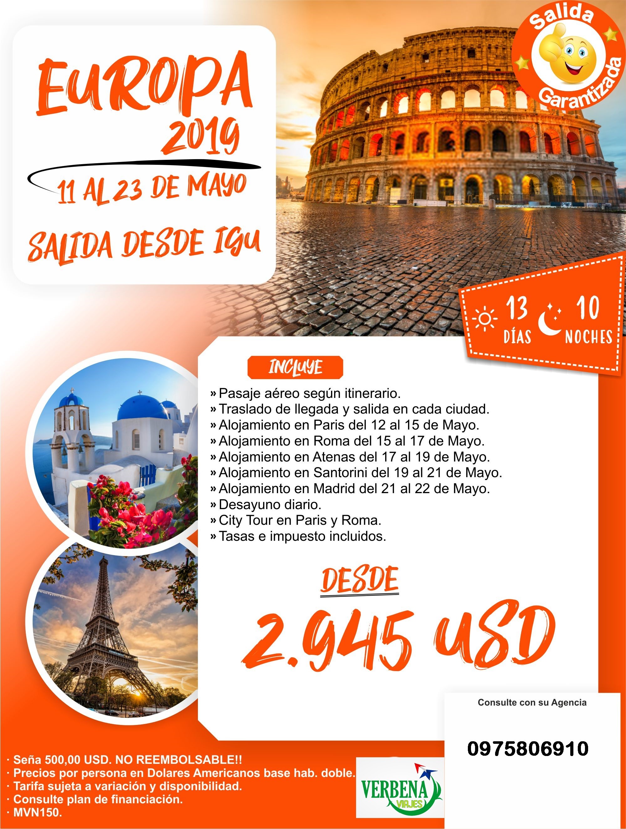 Europa 2019, Salida Garantizada!!!